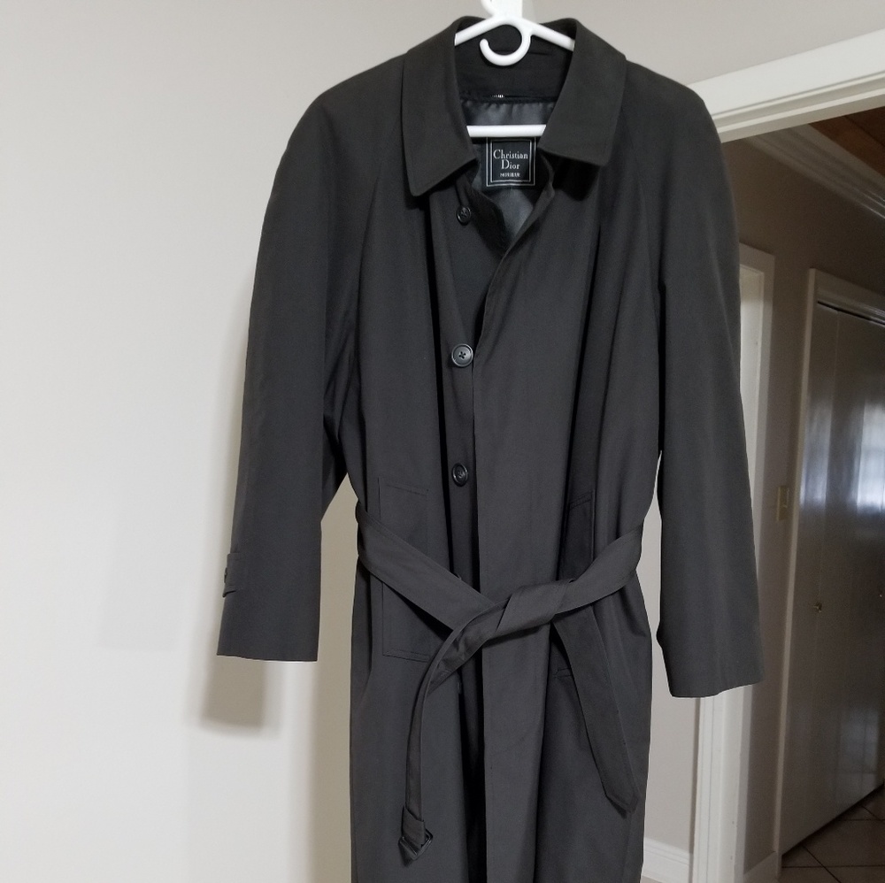 Christian Dior Mens Long Trench Coat 38S.